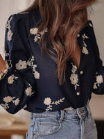 FLORAL DETAIL BUTTON UP BLOUSE
