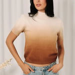 MOCK NECK SHORT SLEEVE SWEATER