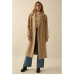 HERRINGBONE TWEED CALF LENGTH COAT