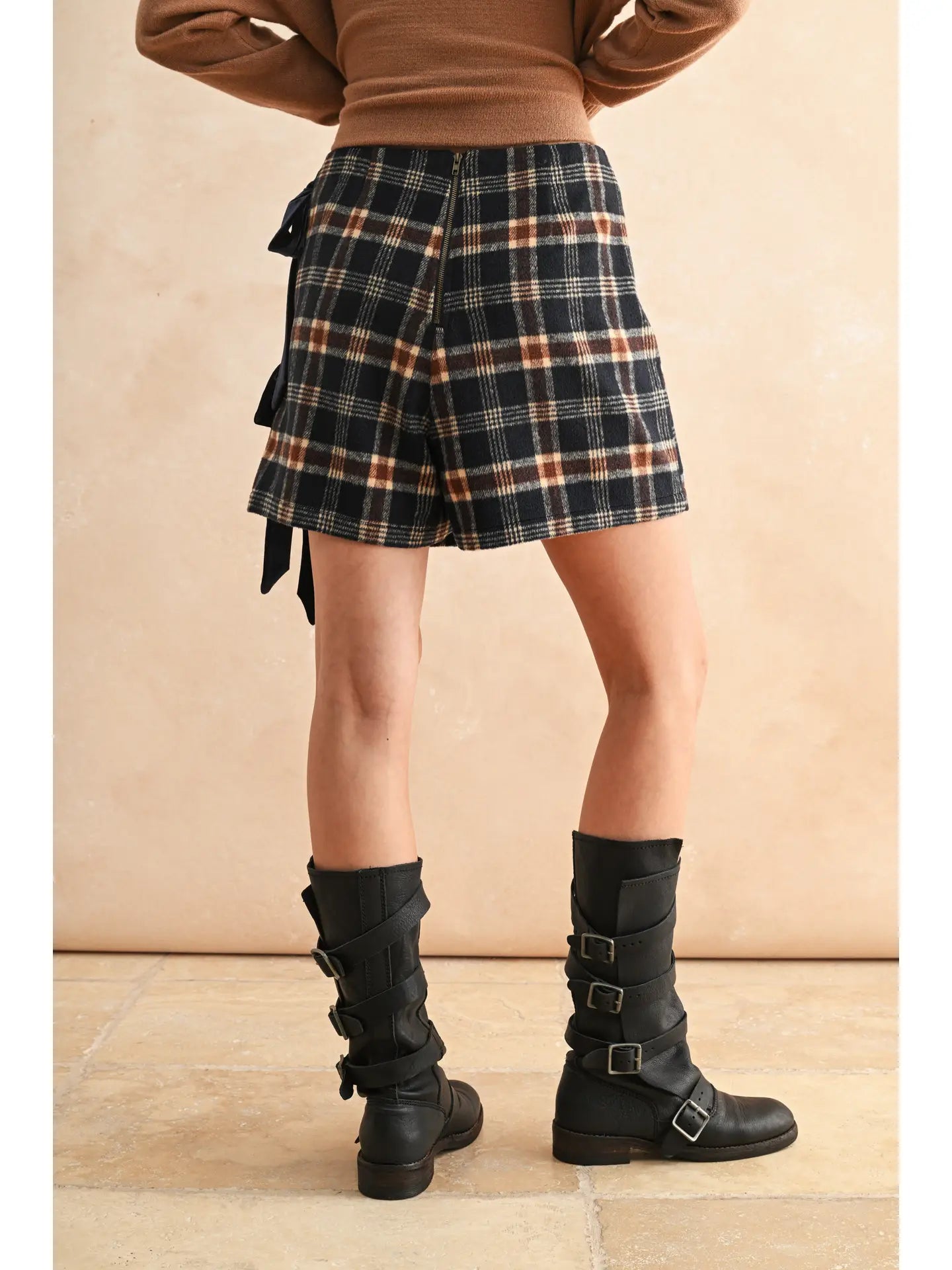 PLAID WRAP SKIRT