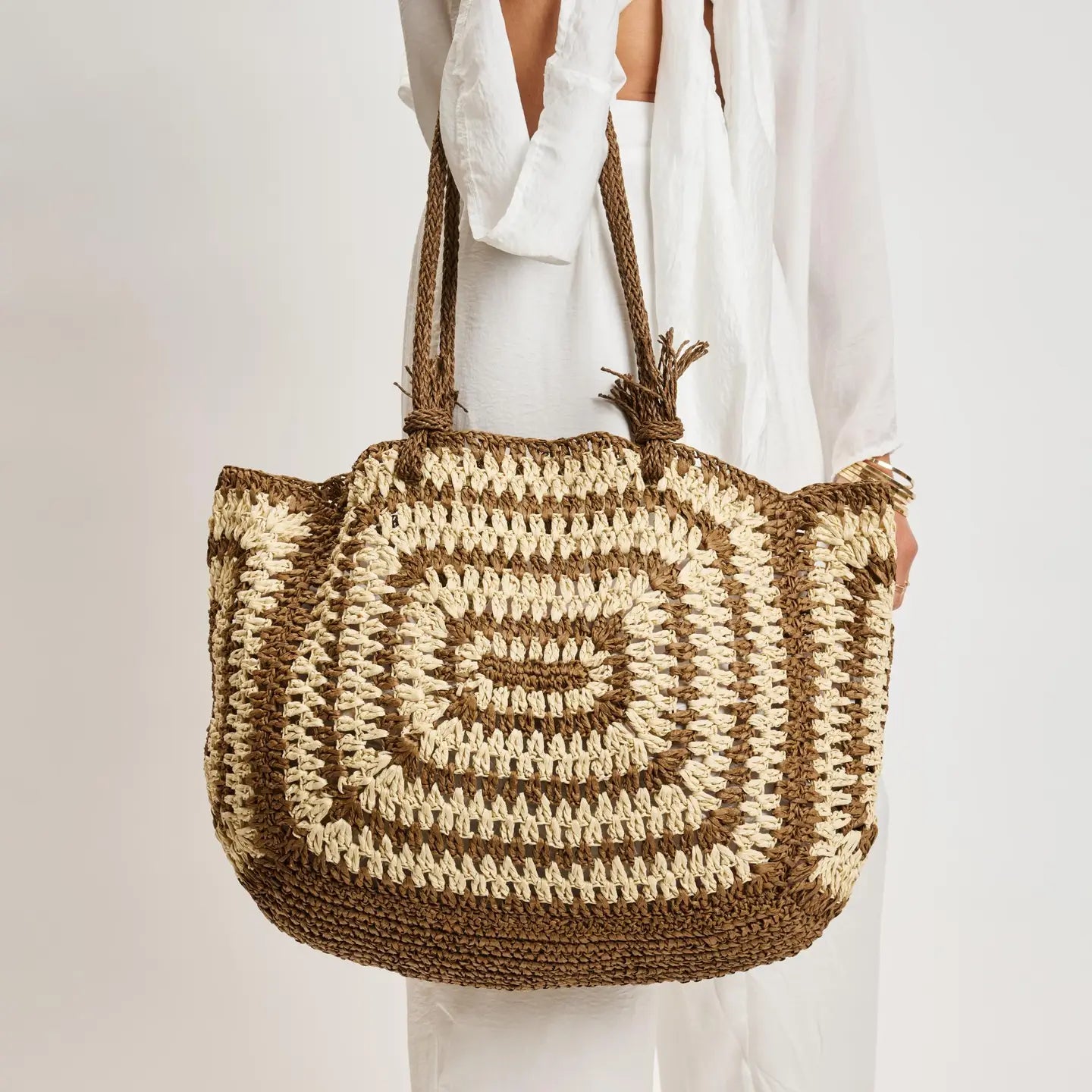 ISLA BLACK NATURAL AND BROWN NATURAL BAG