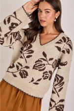 FLORAL BOTANICAL PATTERN SWEATER