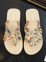 BOHO PRINTED WOVEN FLIP FLOPS