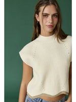 TAYLOR SCALLOP HEM KNITTED VEST