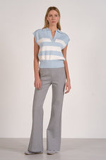 BLUE AND WHITE STRIPE SWEATER