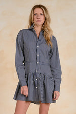 PIN STRIPE DROP WAIST DRESS