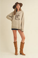 WESTERN COWBOY BOOT/HAT SWEATER