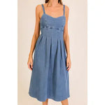DENIM SWEETHEART MIDI DRESS