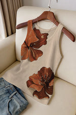 FLORAL PRINT SLEEVELESS TANK TOP