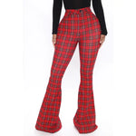 PLAID FLARE PANTS