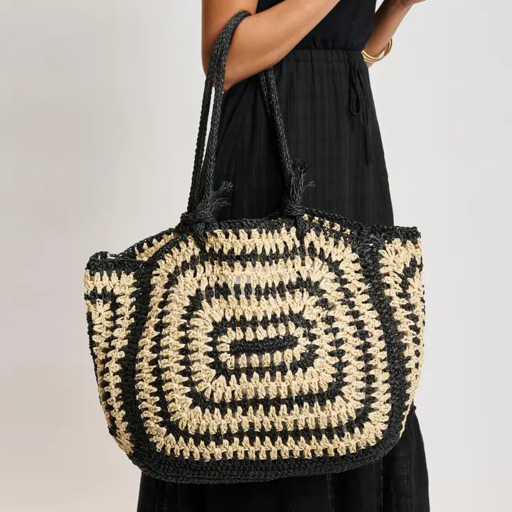 ISLA BLACK NATURAL AND BROWN NATURAL BAG