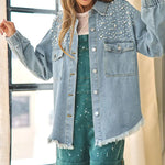RHINESTONE DENIM SHIRT