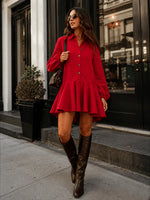 HIGH LOW CORDUROY MINI DRESS