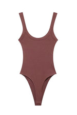 SCOOP NECK BODYSUIT BROWN