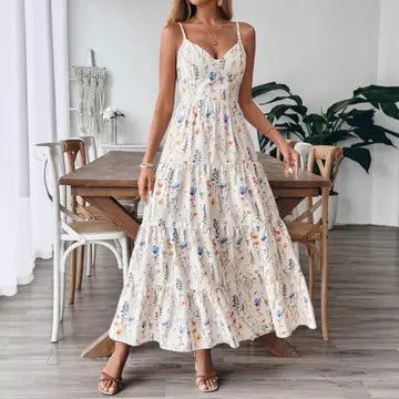 RESORT STRAPPY SLEEVELESS MIDI DRESS