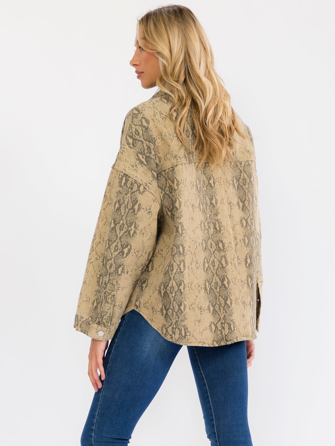 DENIM PRINT SNAKE JACKET