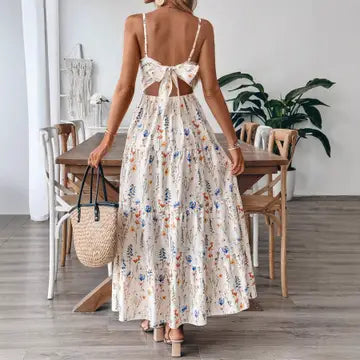 RESORT STRAPPY SLEEVELESS MIDI DRESS