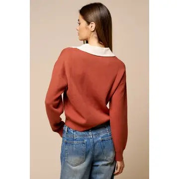 CORDUROY COLLARED LONG SLEEVE SEATER