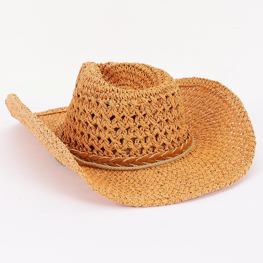 FAUX STRAW COWBOY HAT