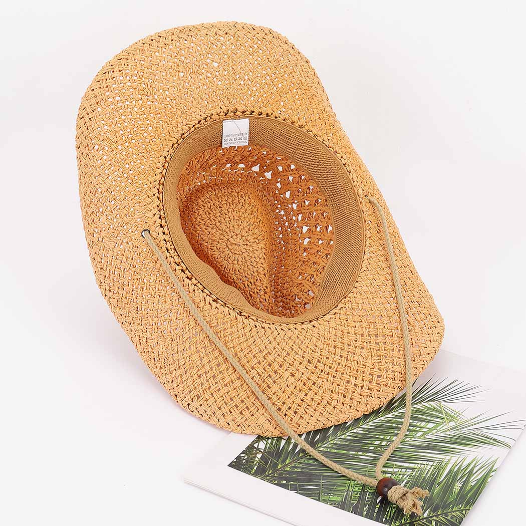 FAUX STRAW COWBOY HAT