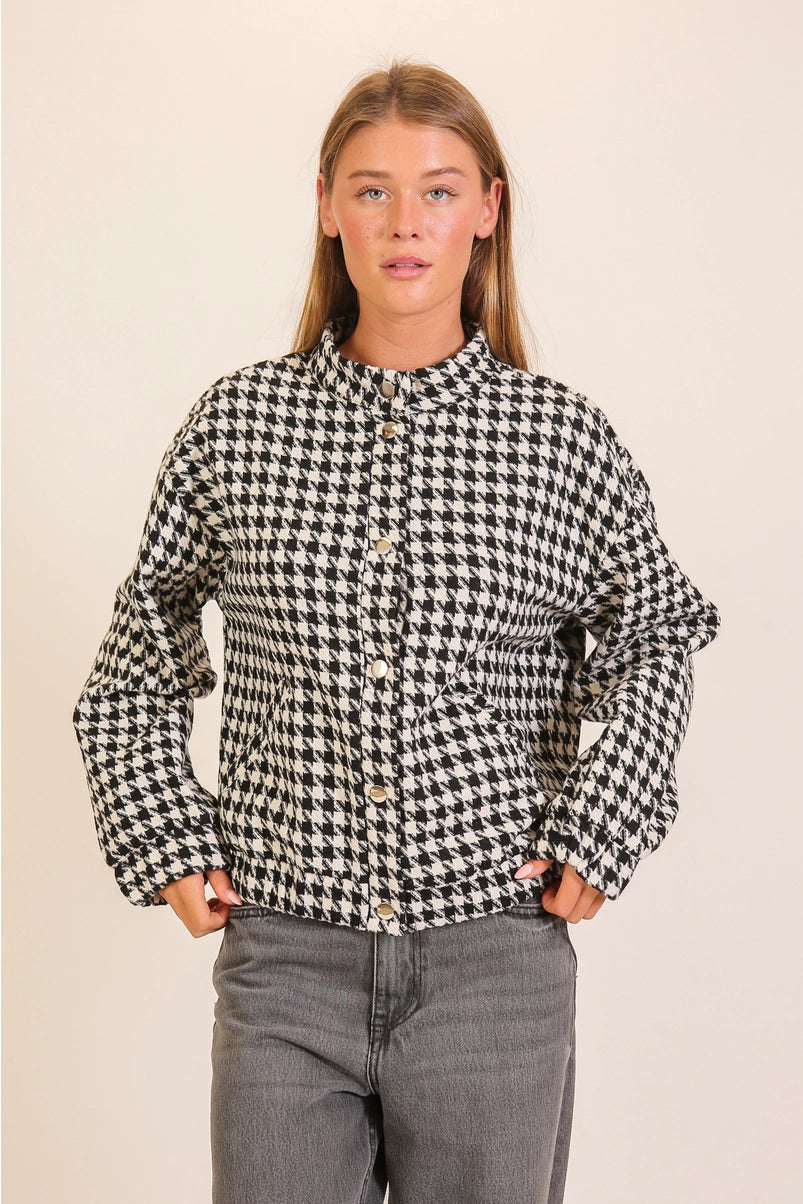 PLAID HOUNDSTOOTH JACKET