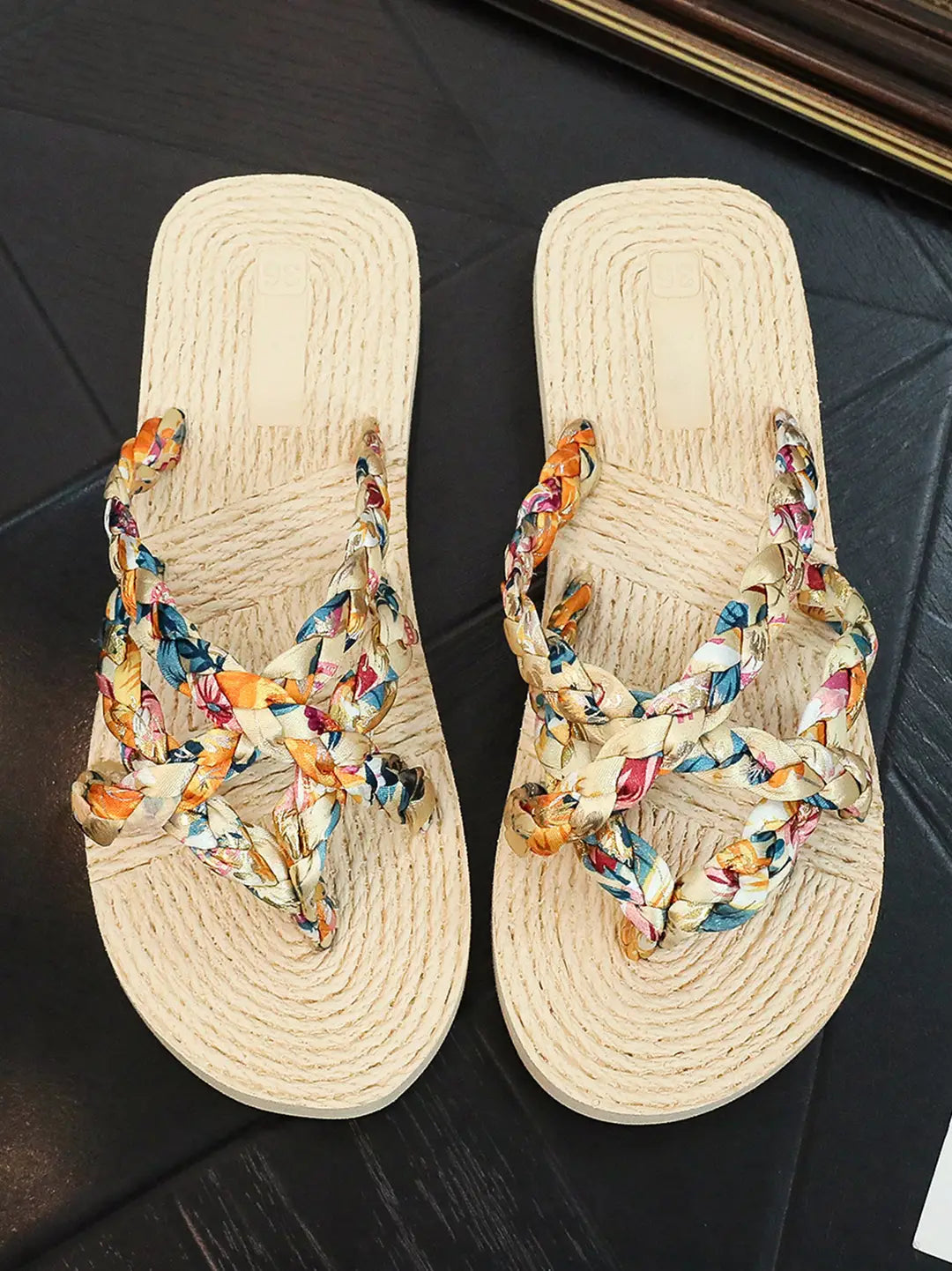 BOHO PRINTED WOVEN FLIP FLOPS