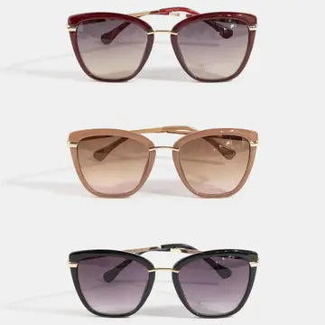 CAT EYE DOUBLE BAR BRIDGE SUNGLASSES