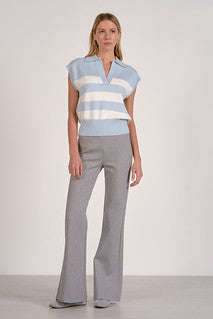 BLUE AND WHITE STRIPE SWEATER