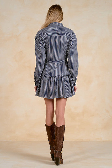 PIN STRIPE DROP WAIST DRESS