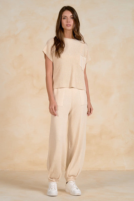 SHORT SLEEVE TOP AND LOUNGING PANTS