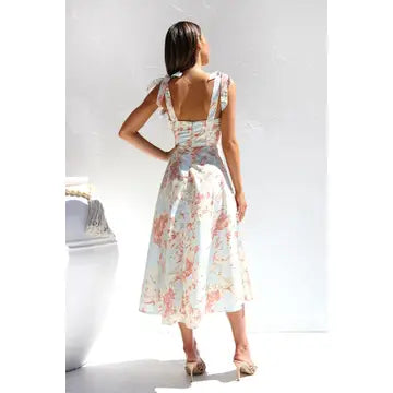 PASTEL FLORAL SWEETHEART DRESS