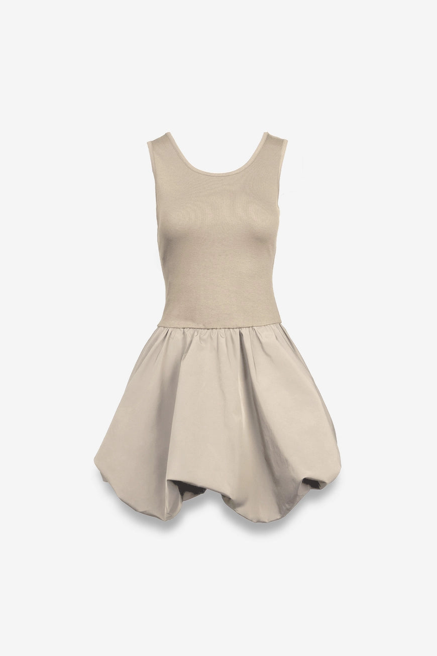 SLEEVELESS BUBBLE SKIRT MINI DRESS
