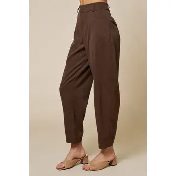HIGH WAIST TAPERED PANTS WITH POCKETS