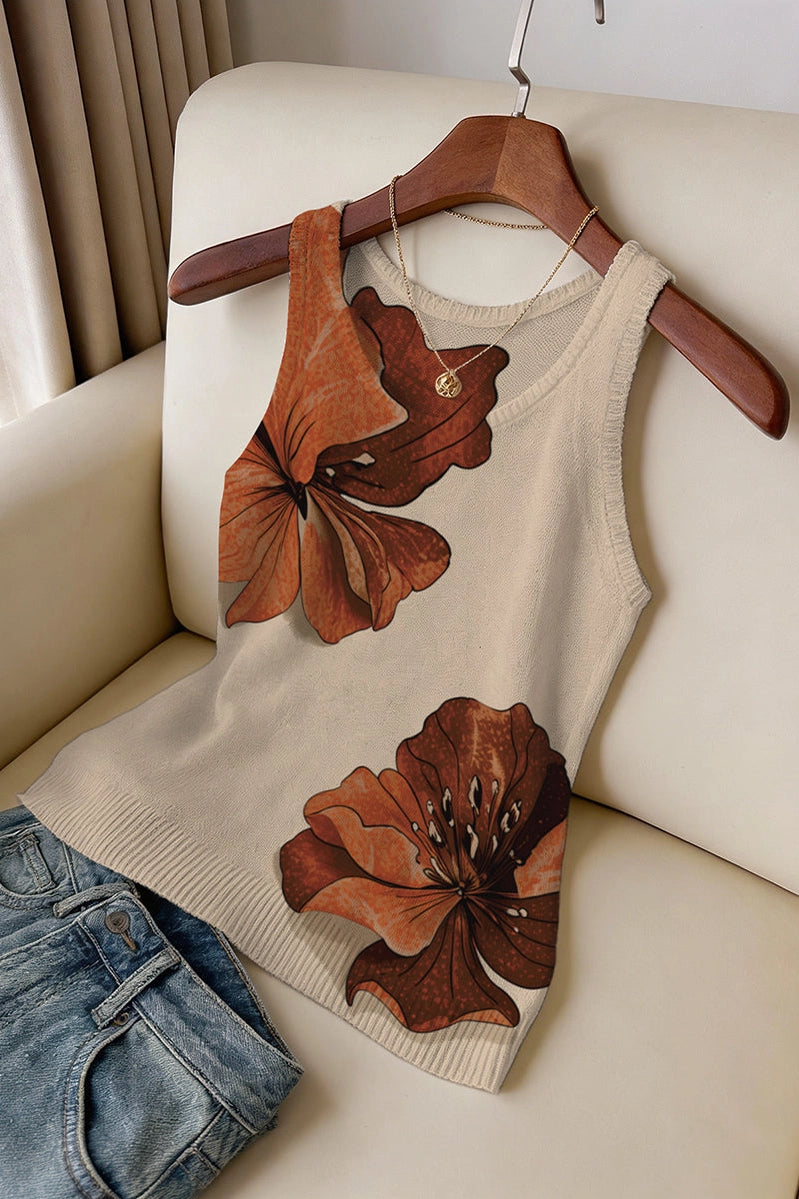FLORAL PRINT SLEEVELESS TANK TOP
