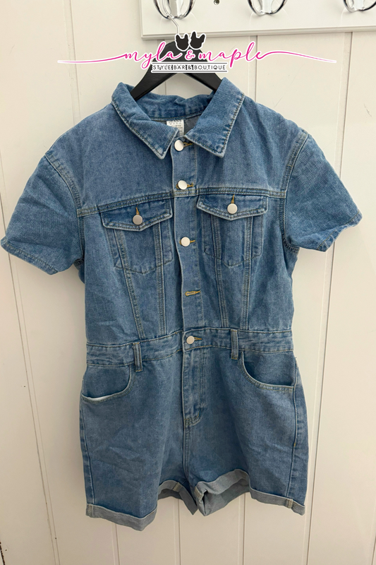 Carrie Denim Romper