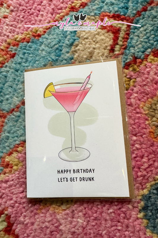 Cosmo Martini Birthday Card