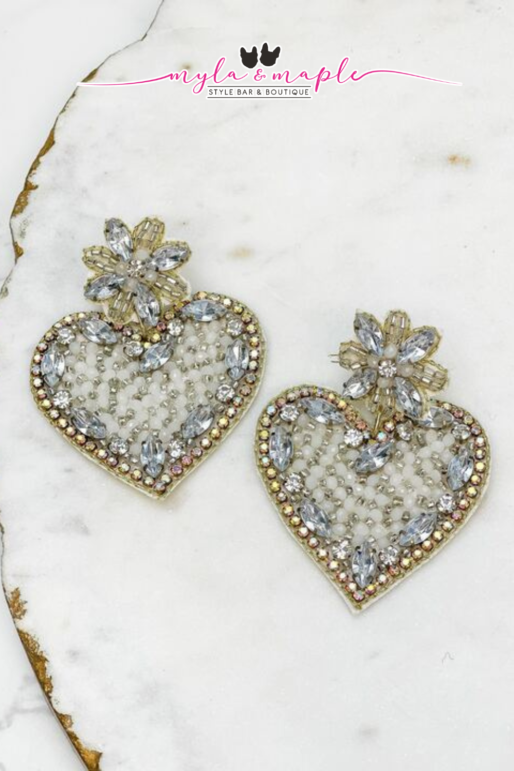 Glitzy Heart Earrings