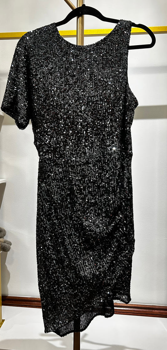 Nicole Sequin Dress (Black)