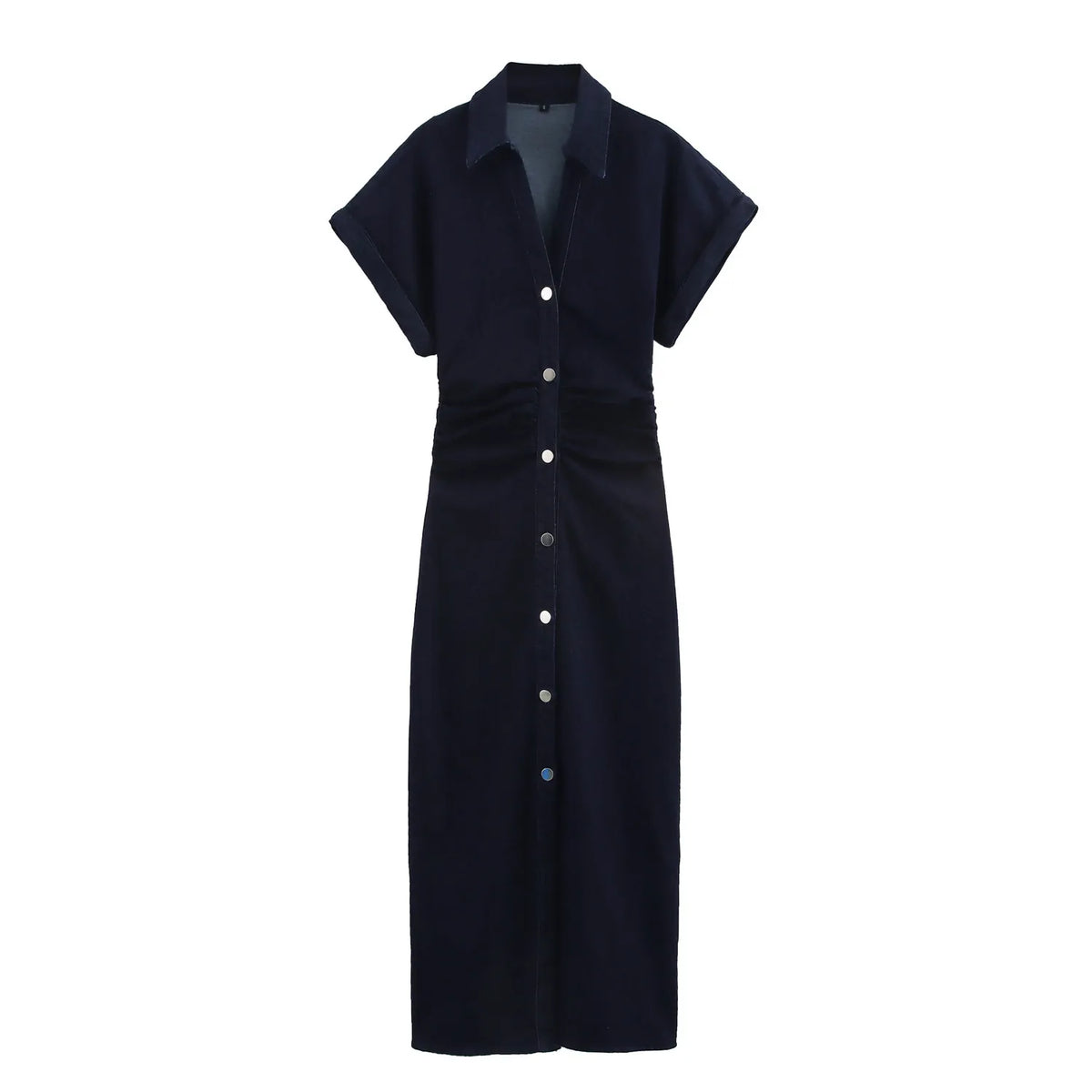 SHORT SLEEVE DENIM SHIRT DRESS