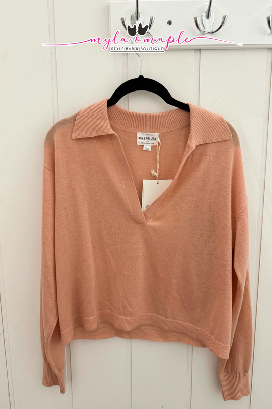 Peach Polo Sweater