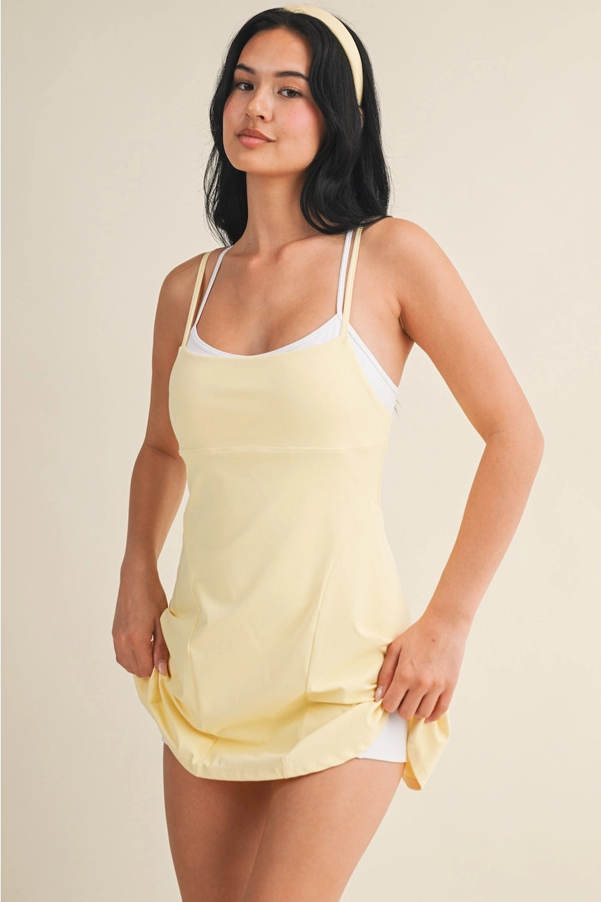 DOUBLE LAYERED DRESS LEMON