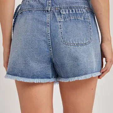 DENIM OVERLAPPING FRONT SKORT