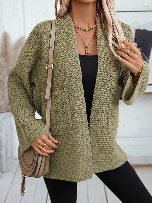 COLLARLESS CARDIGAN