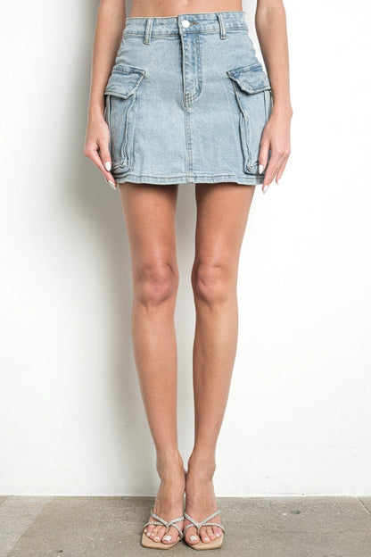 DENIM MINI SKORT