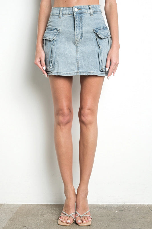 DENIM MINI SKORT