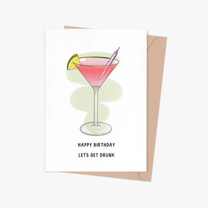 Cosmo Martini Birthday Card