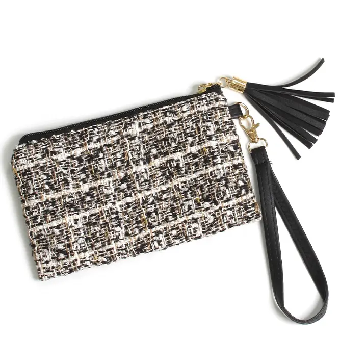 Hana Tweed Wristlet Bag